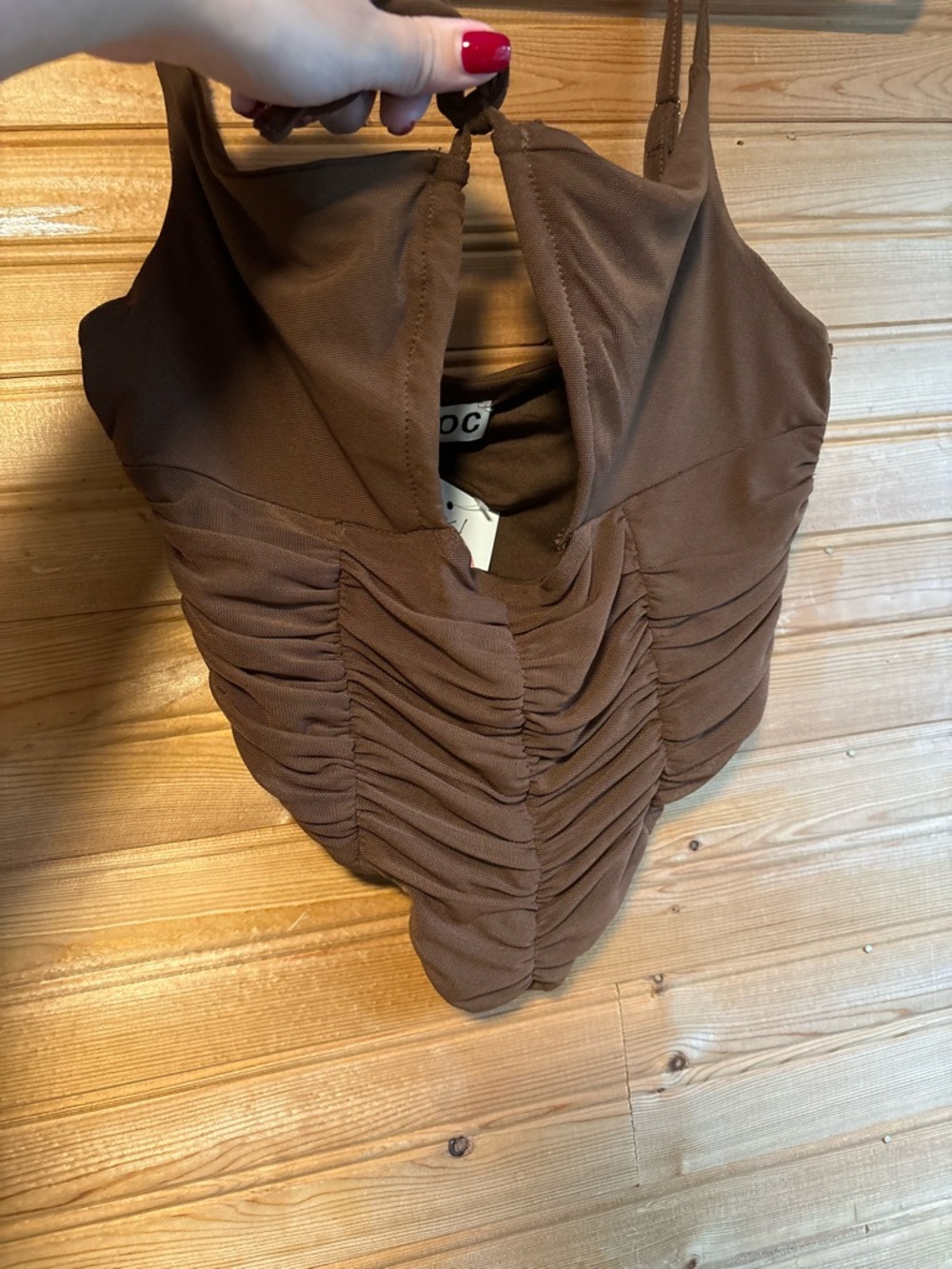 New Brown Corset Style Tank Top - Picture 6 of 14